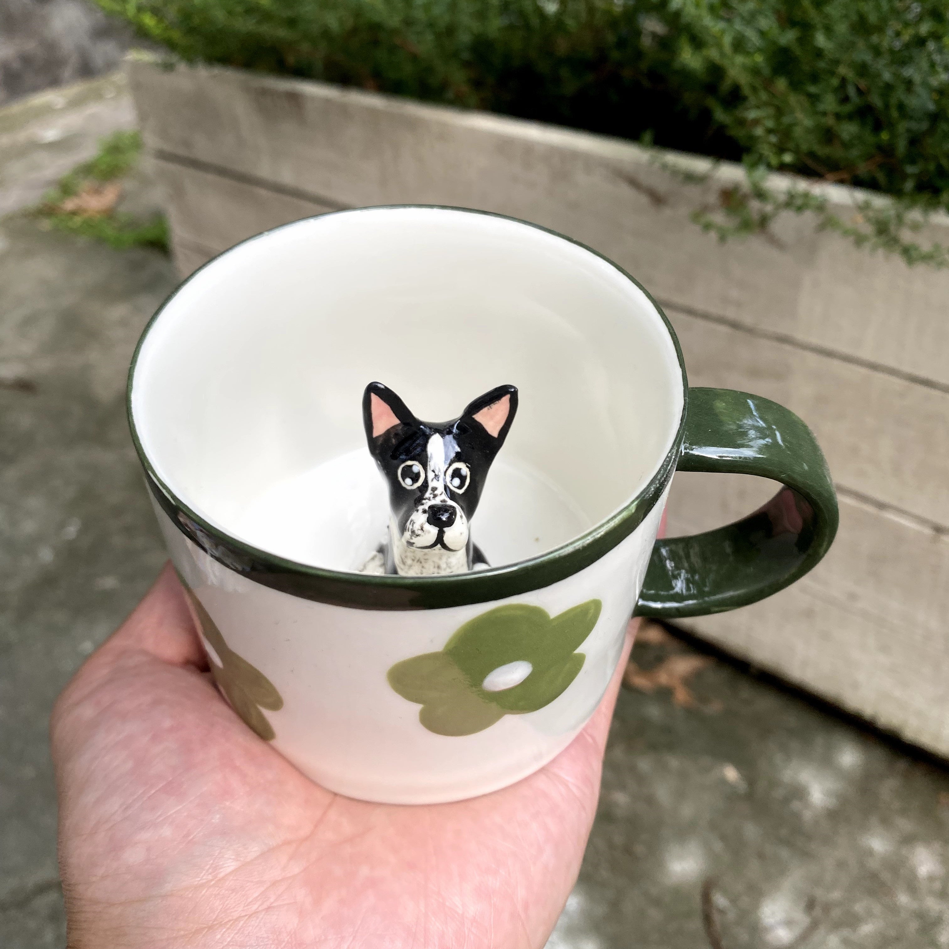 🐾 Custom 3D Pet Climbing Mug – Handmade Ceramic Dog Figurine Cup (350ml)