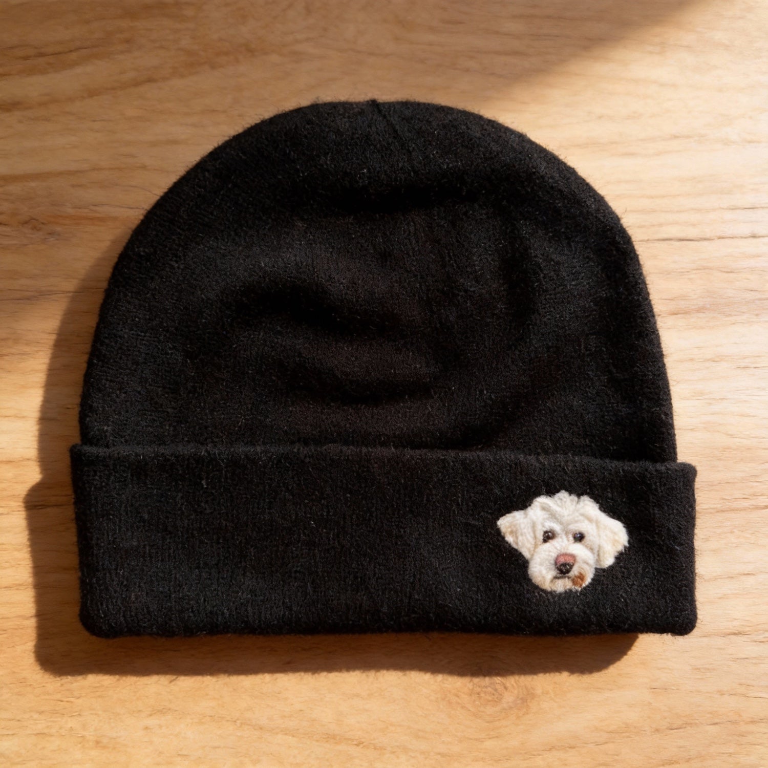 🧵 Custom Pet Portrait Wool Beanie – Hand-Felted Needle Art Hat