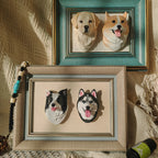 Customized Plaster Pet Sculpture with Magnet – Personalized Cat or Dog Keepsake for Car, Fridge, Frame