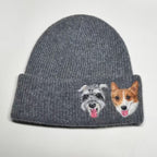 🧵 Custom Pet Portrait Wool Beanie – Hand-Felted Needle Art Hat