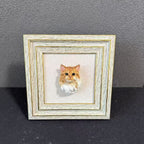 Customized Plaster Pet Sculpture with Magnet – Personalized Cat or Dog Keepsake for Car, Fridge, Frame