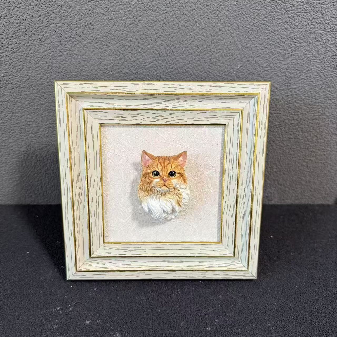 Customized Plaster Pet Sculpture with Magnet – Personalized Cat or Dog Keepsake for Car, Fridge, Frame