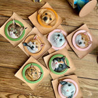 Handmade Leather Pet Portrait Keychain – Custom Dog or Cat Face Charm – A Meaningful Memorial Gift for Pet Lovers