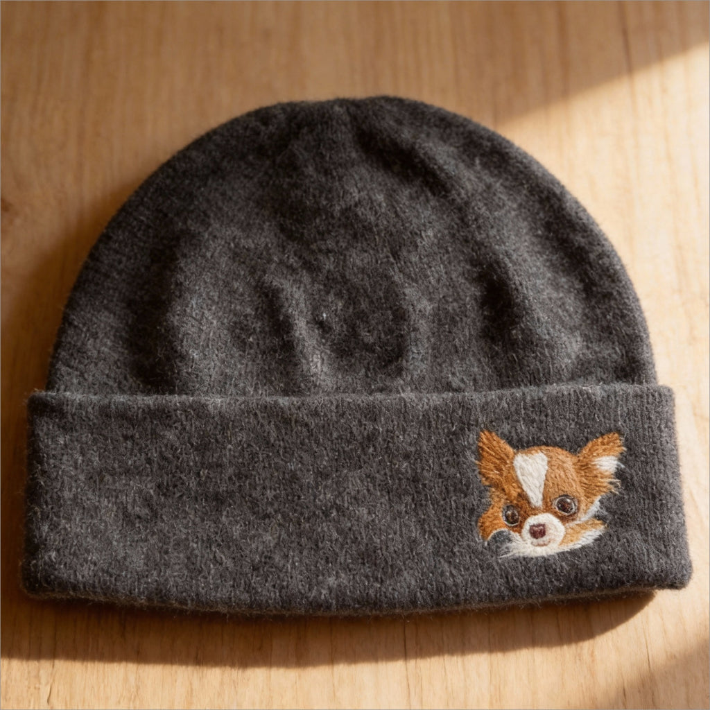 🧵 Custom Pet Portrait Wool Beanie – Hand-Felted Needle Art Hat