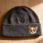 🧵 Custom Pet Portrait Wool Beanie – Hand-Felted Needle Art Hat