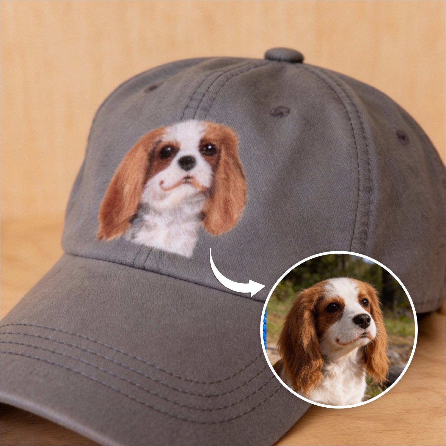 Personalized Pet Portrait Baseball Cap | Handmade Wool Felt Embroidered Hat