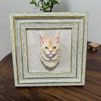 Customized Plaster Pet Sculpture with Magnet – Personalized Cat or Dog Keepsake for Car, Fridge, Frame