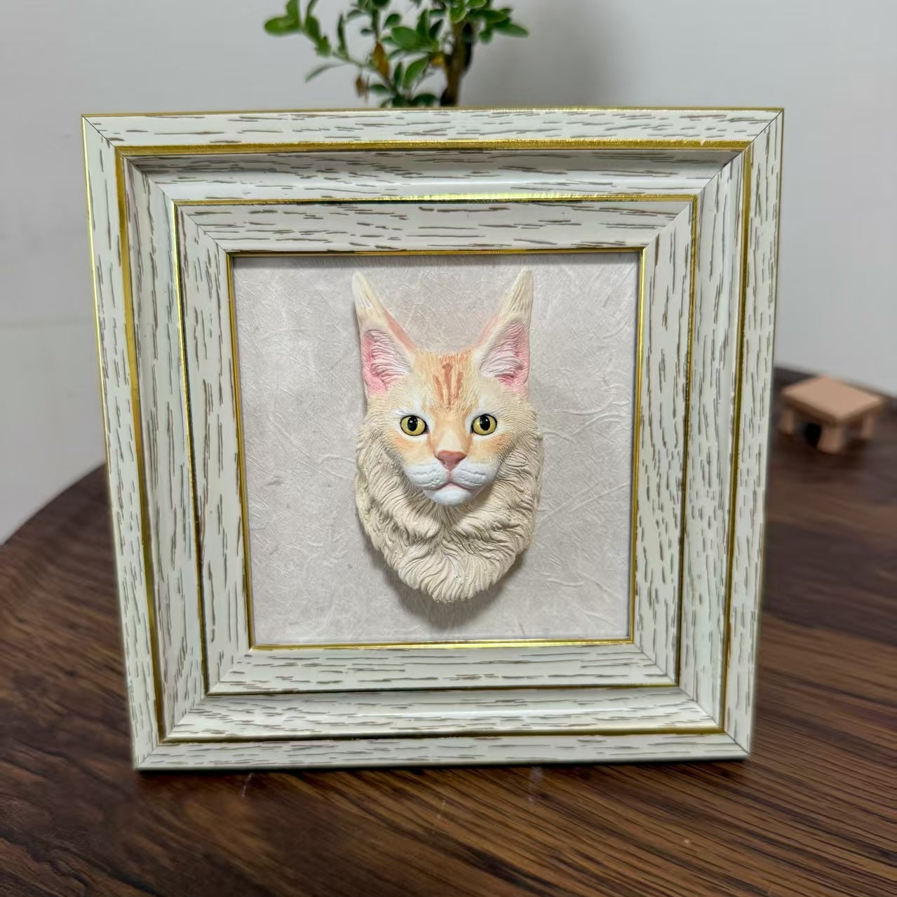 Customized Plaster Pet Sculpture with Magnet – Personalized Cat or Dog Keepsake for Car, Fridge, Frame