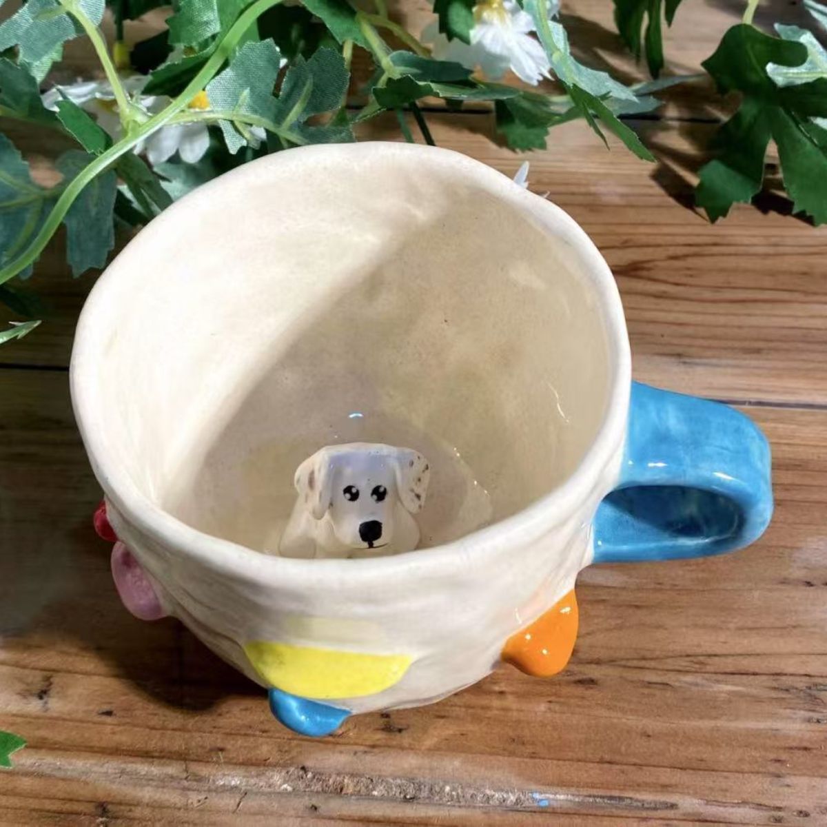 🐾 Custom 3D Pet Climbing Mug – Handmade Ceramic Dog Figurine Cup (350ml) Main image
