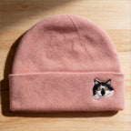 🧵 Custom Pet Portrait Wool Beanie – Hand-Felted Needle Art Hat