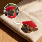 🧵 Custom Pet Portrait Wool Beanie – Hand-Felted Needle Art Hat