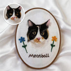 Custom Wool Felt Pet Portrait: Embroidered Wool Art, Pet Memorial