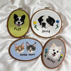 Custom Wool Felt Pet Portrait: Embroidered Wool Art, Pet Memorial