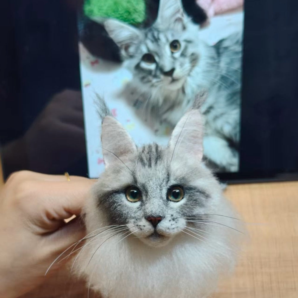 Custom Needle-Felted Pet Portrait Brooch | Handmade Wool Felt | Wedding & Memorial Keepsake Secondary image