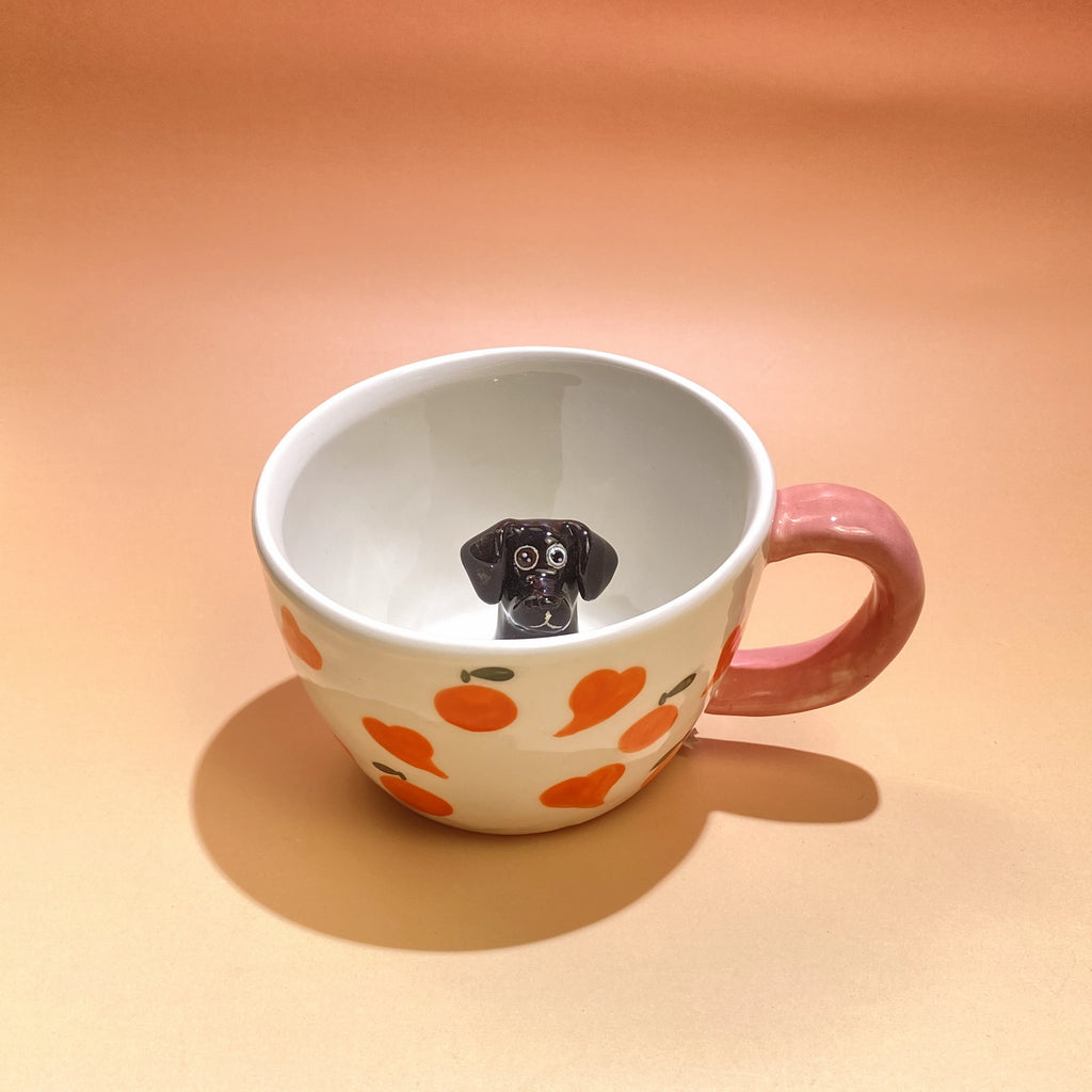 🐾 Custom 3D Pet Climbing Mug – Handmade Ceramic Dog Figurine Cup (350ml)