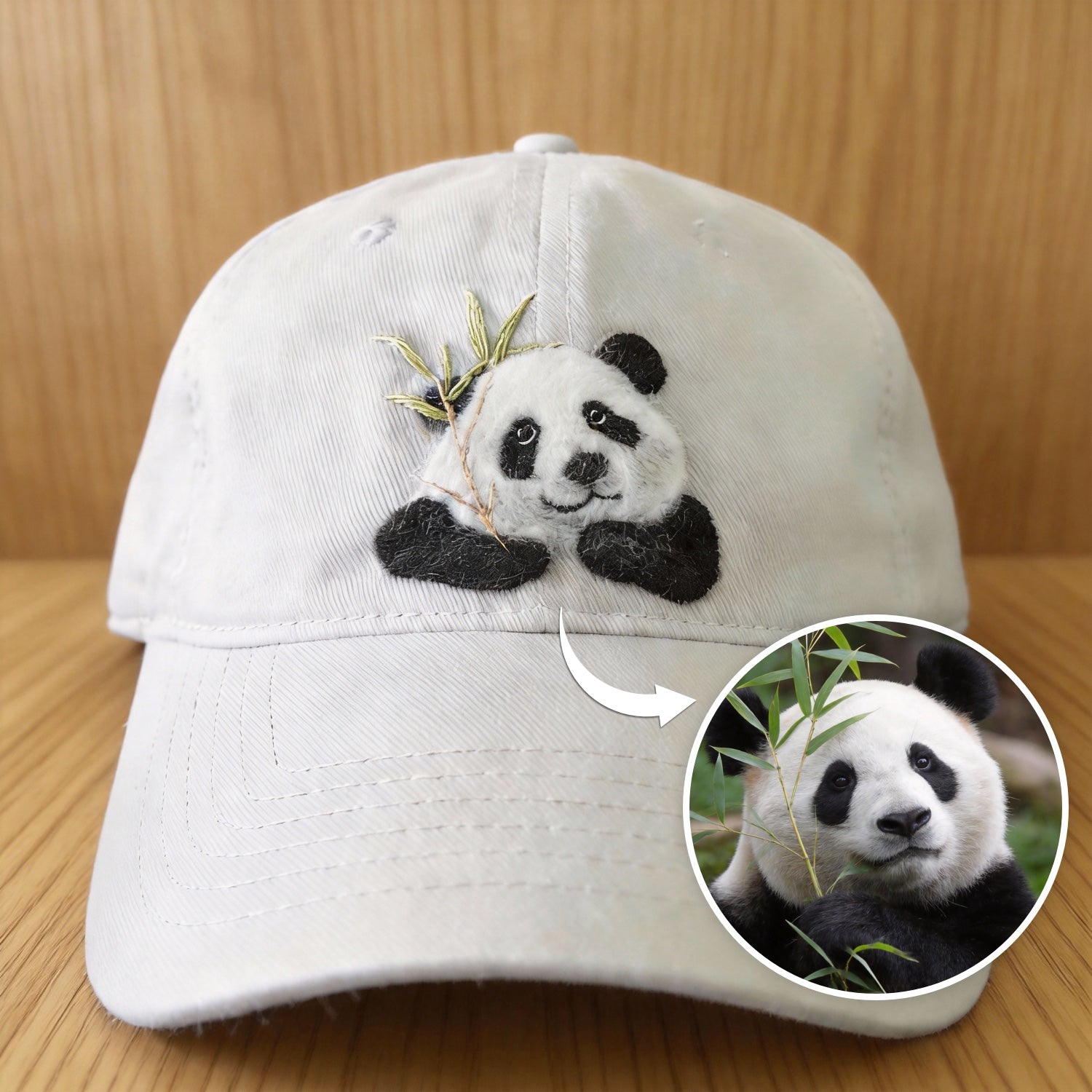Personalized Pet Portrait Baseball Cap | Handmade Wool Felt Embroidered Hat Secondary image