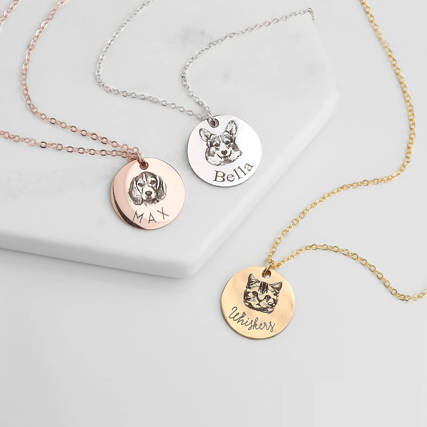 Pet Portrait Name Necklace Main image