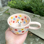 🐾 Custom 3D Pet Climbing Mug – Handmade Ceramic Dog Figurine Cup (350ml)