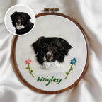 Custom Wool Felt Pet Portrait: Embroidered Wool Art, Pet Memorial